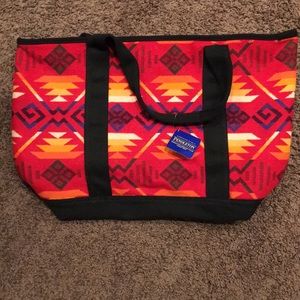 Pendleton large canvas tote - coyote butte scarlet